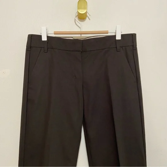 S’MaxMara Dark Brown Cuffed Straight Leg Trouser Pants - Picture 2 of 7